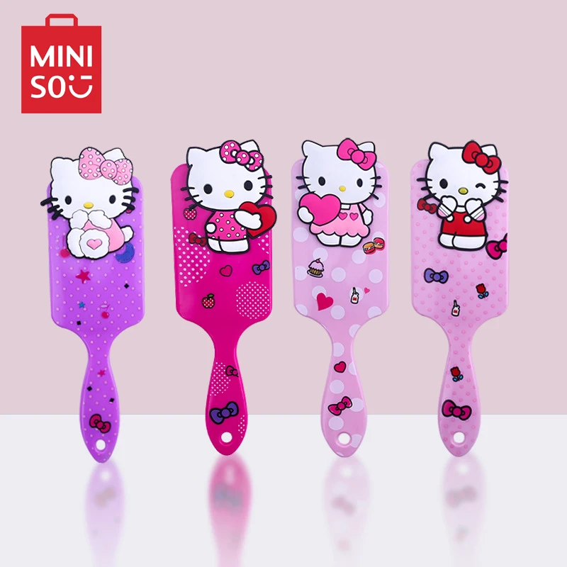 

Sanrio Hello Kitty Air Cushion Combs Miniso Kawaii Anime Figure Hair Brush 3D Massage Comb Haircare Hairdressing Tool Girl Gifts