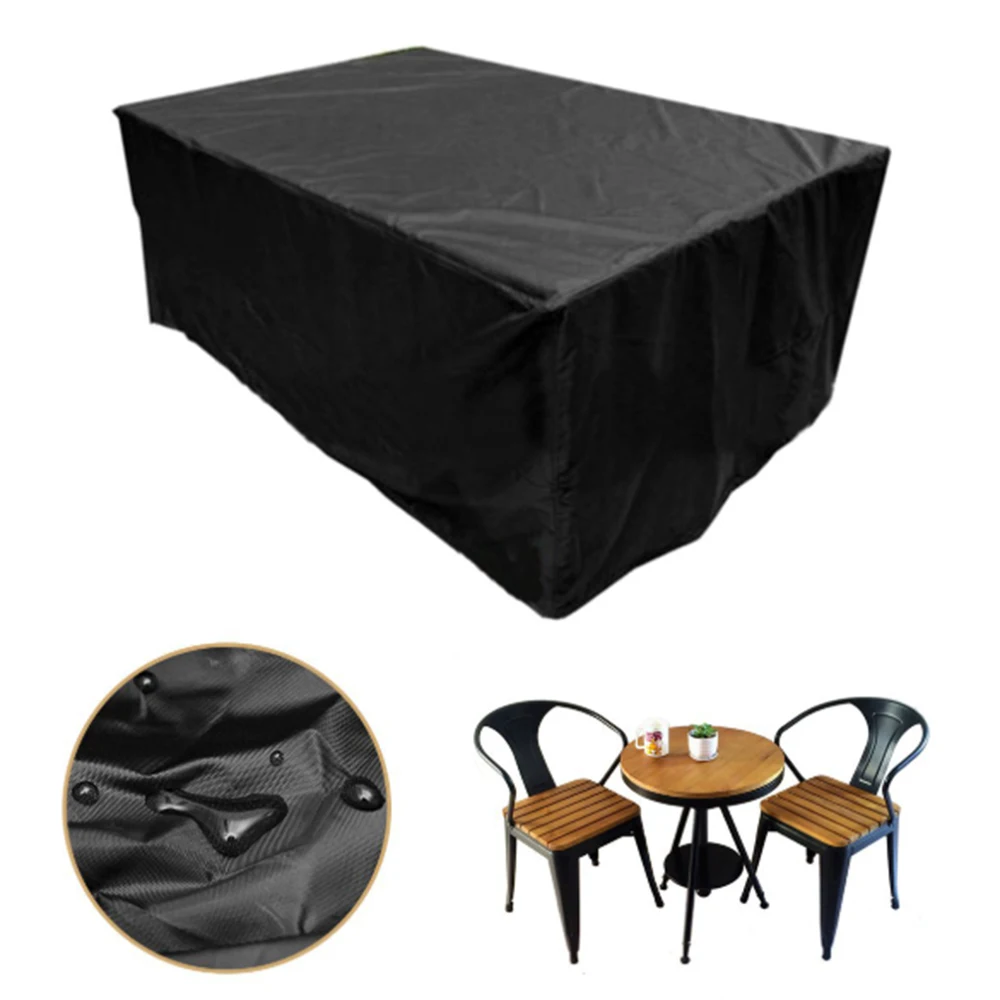 مجموعة غطاء فناء مقاوم للماء ومقاوم للغبار - طاولة حديقة خارجية وحماية أثاث أريكة الخوص