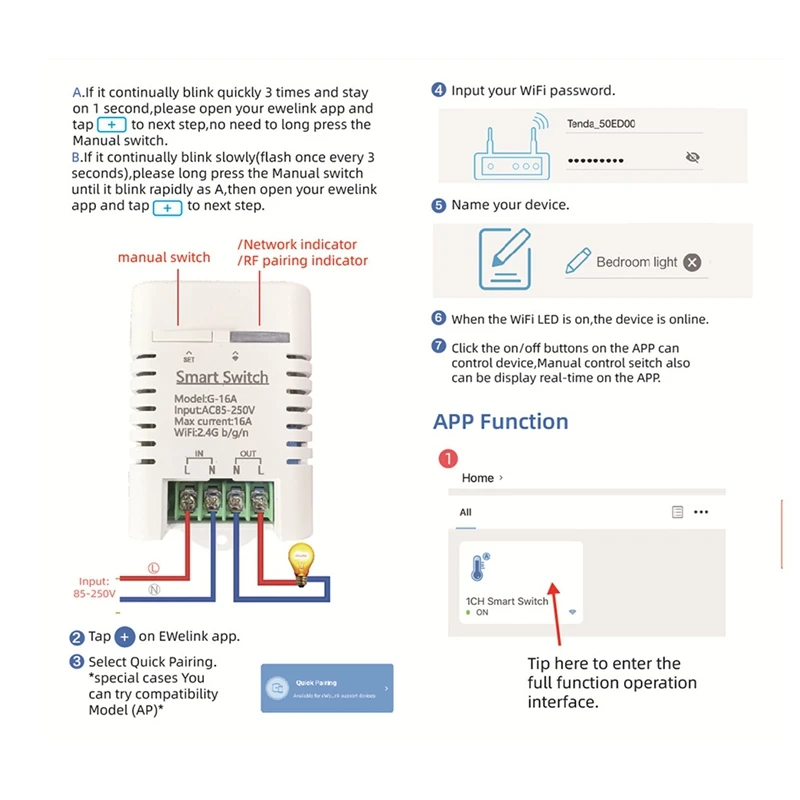 Per Ewelink Smart Wifi Switch monitoraggio della temperatura e dell'umidità interruttore 16A 3000W con sensore TH, per Alexa,Google Home