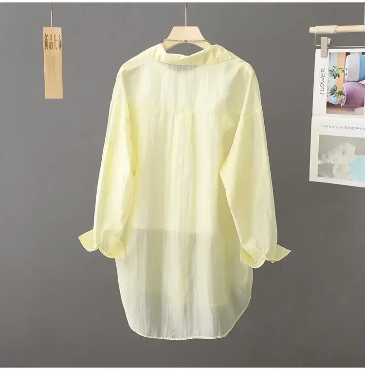 Female New 2026 Summer New Very Fairy Sunscreen Shirt Versatile Shirt Jacket Breathable Thin Micro-transparent Sunscreen Clothes 5
