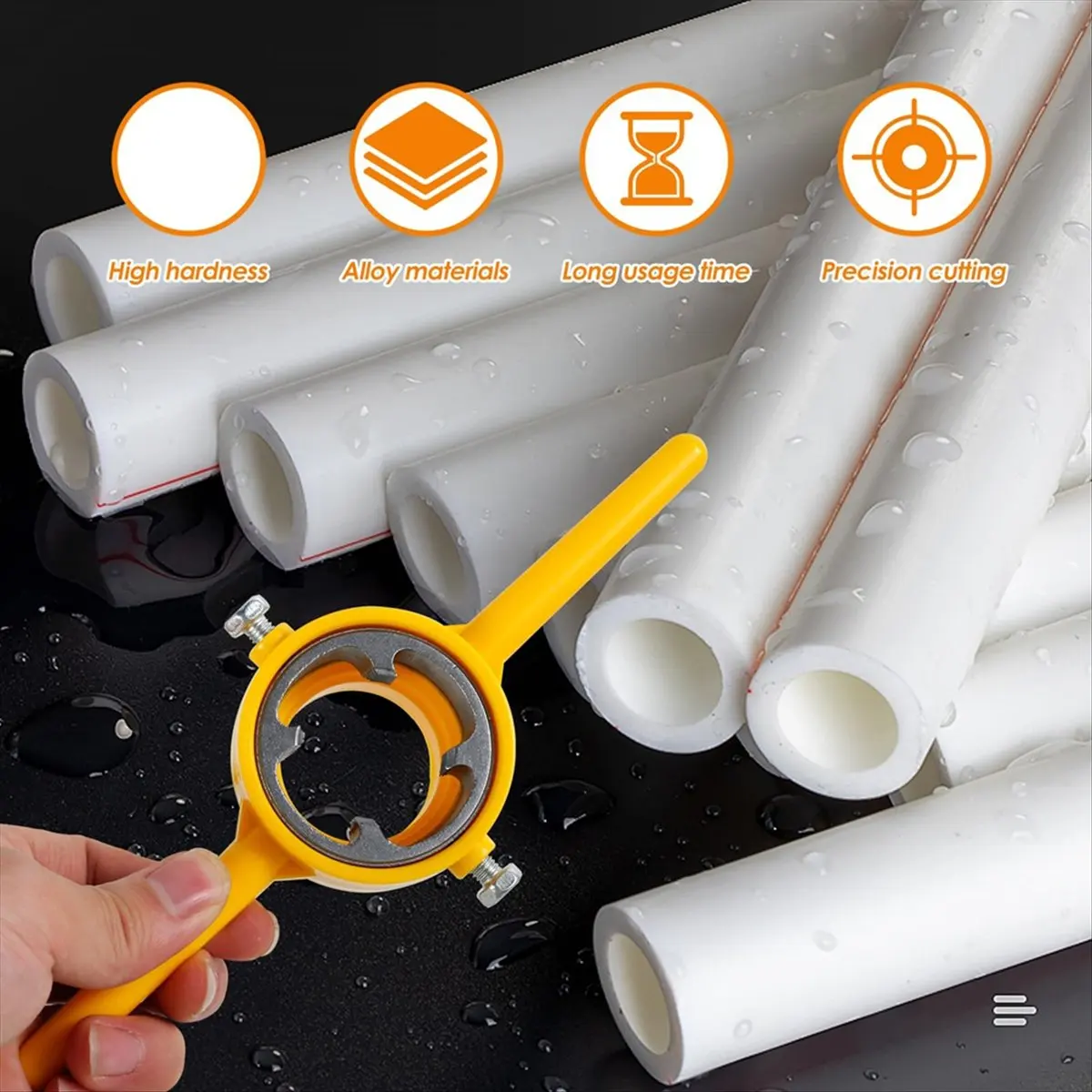 【Tools & Parts】 12Pcs PVC Thread Maker Tool, Pipe Threader Plumbing Tool Kit Reusable Round PVC Pipe Threader Set+1/2in,3/4in,1i