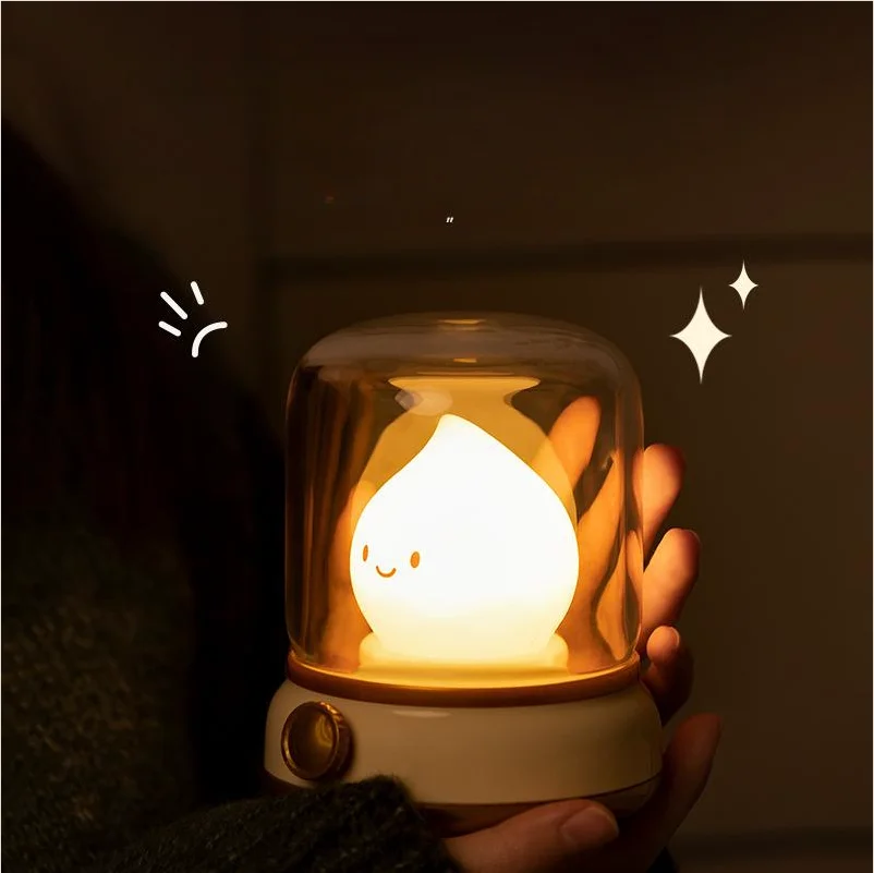 

Retro oil lamp cartoon atmosphere lamp bedroom living room placement desktop lighting adjustable candlelight mode