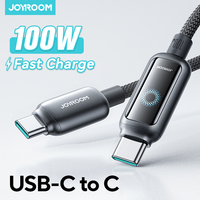 Joyroom 100W USB C Cable Automatic Power Off Fast Charge Type C Cable For iPhone 16 15 Pro Max  Xiaomi Sumsang Huawei