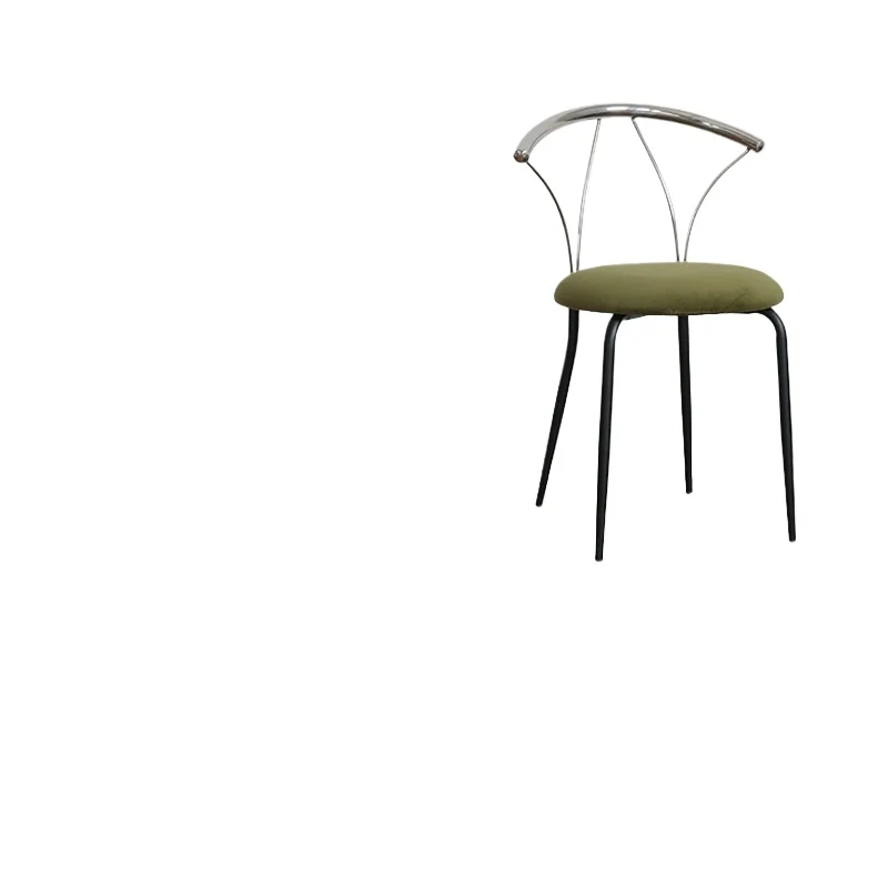 

Nordic creative stainless steel dining chair, simple backrest chair in home restaurant