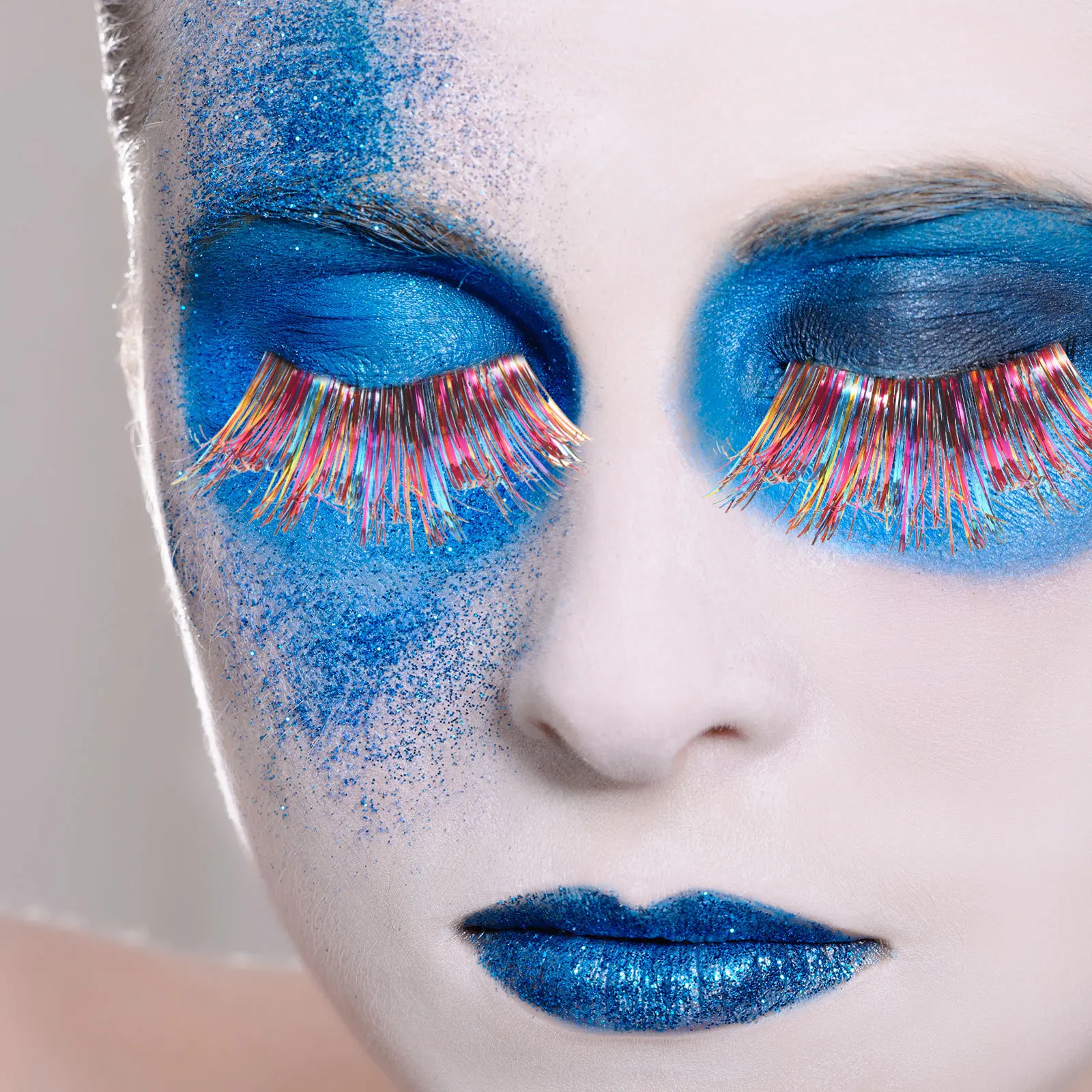 

3Pairs Fake Eyelashes Fiber Lightweight Colorful Halloween Carnival Performance Curly Extension Eye Decor Halloween Eyelashes