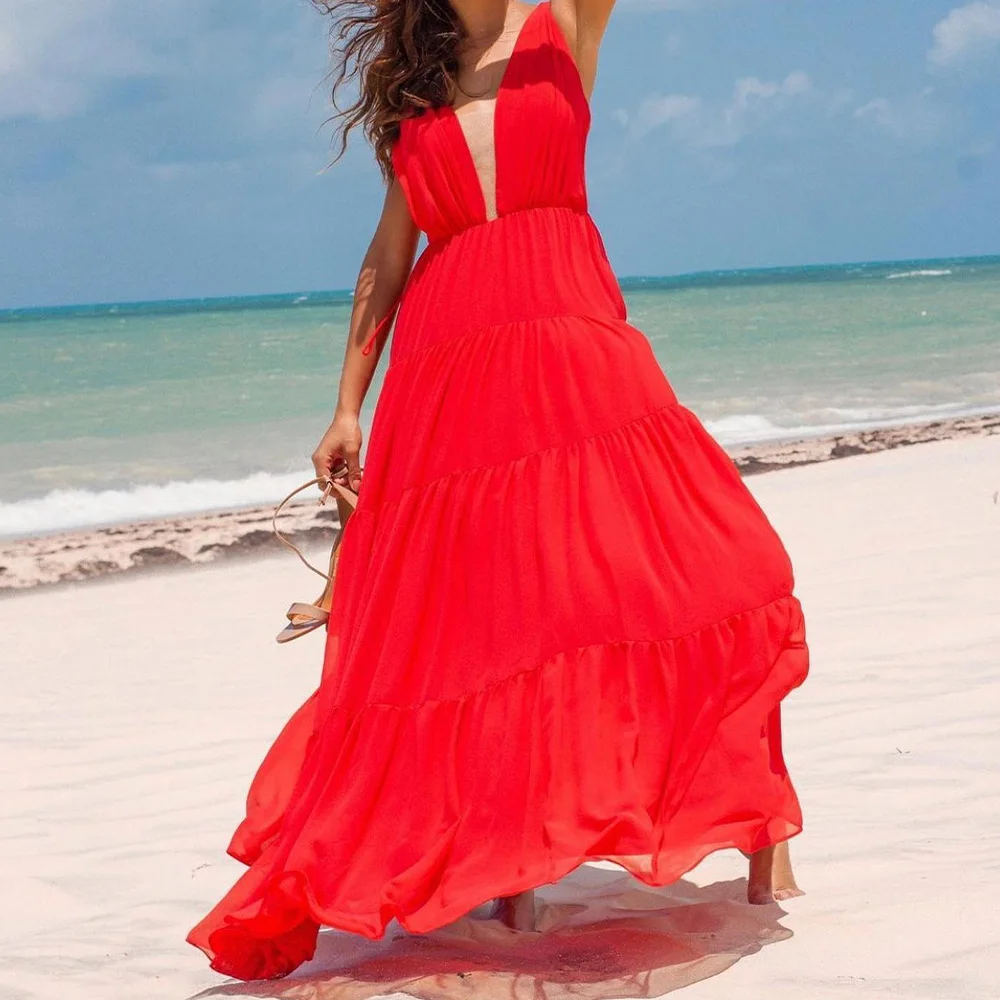 

Customized Temperament A-Line Floor Length V-Neck Spaghetti Straps Jersey Pleats Evening Dress Fashion vestidos para mujer