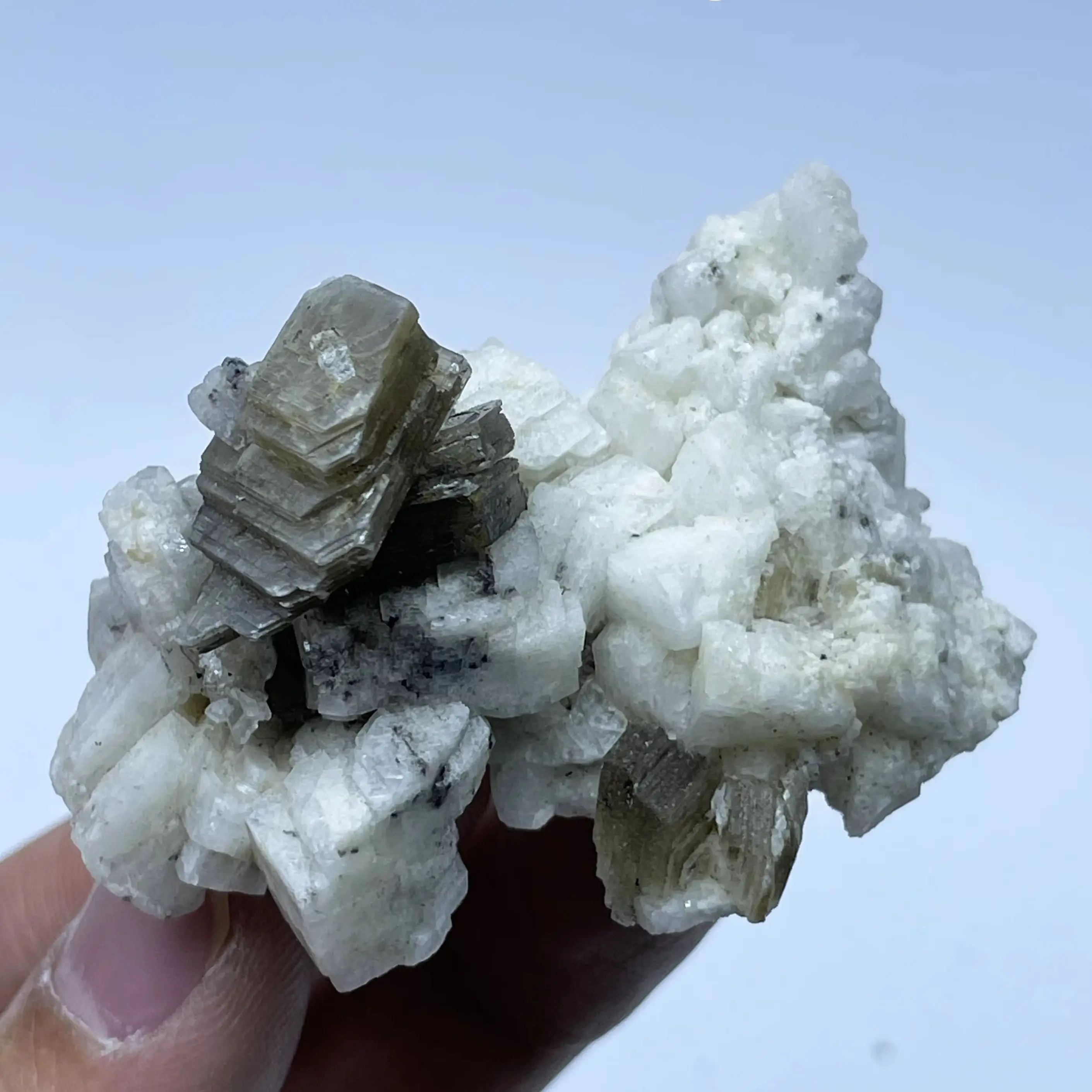 Natural Stone Mica Black Tourmaline Mineral Specimen Clear Quartz Crystal Rock - Healing Home Decoration Gift