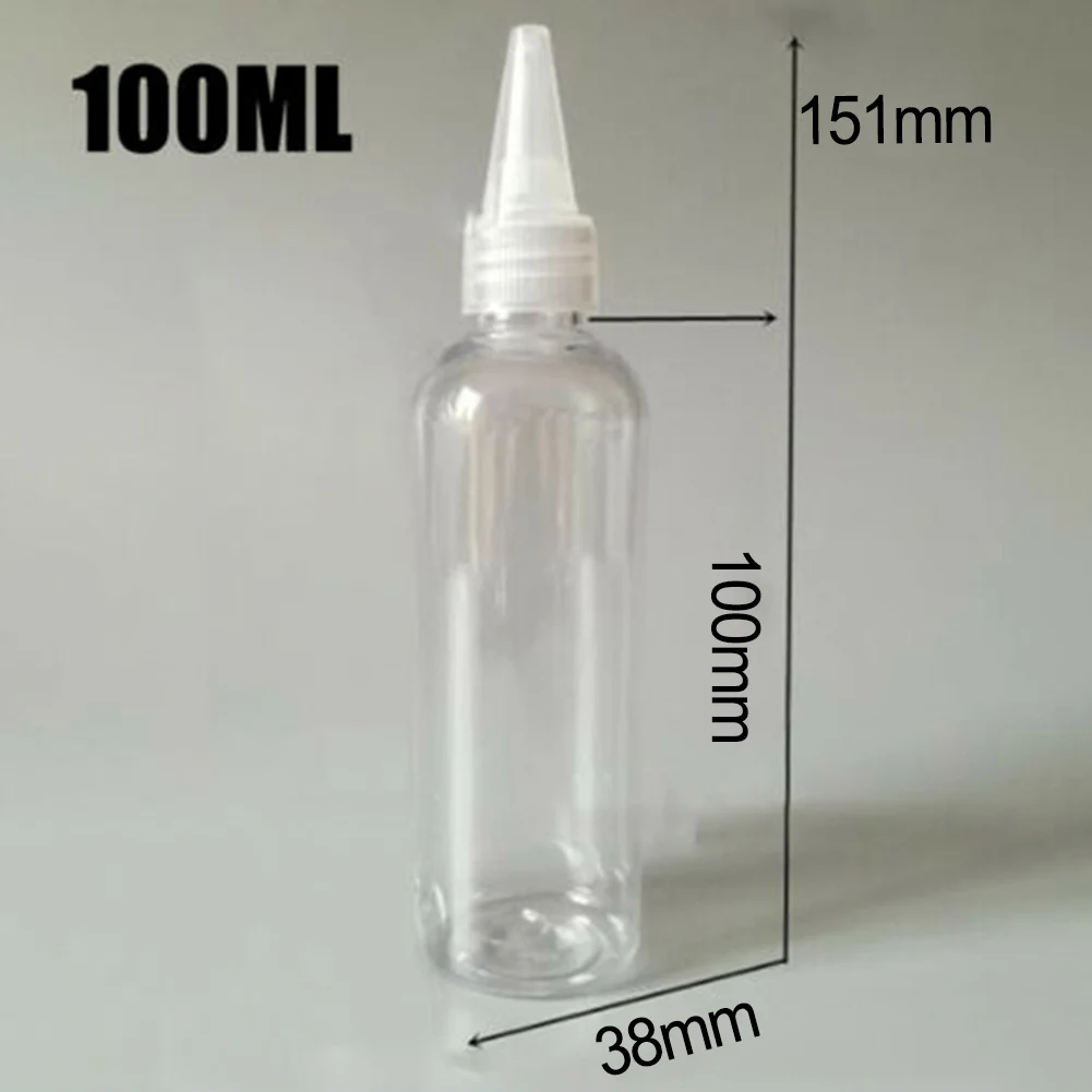 10pcs 100ml Clear PET Dropper Bottles with Twist Top Nozzle for Reliable Liquid Containment in Artistic and Technical Work