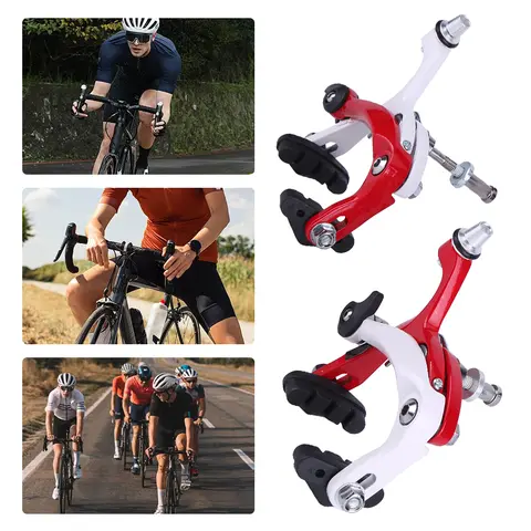 Aluminum Alloy Bike Brake Lever Bike Brake Calipers Bicycle Brake Caliper Set for Fixed Gear Bikes Road Bikes Bike Accessories
