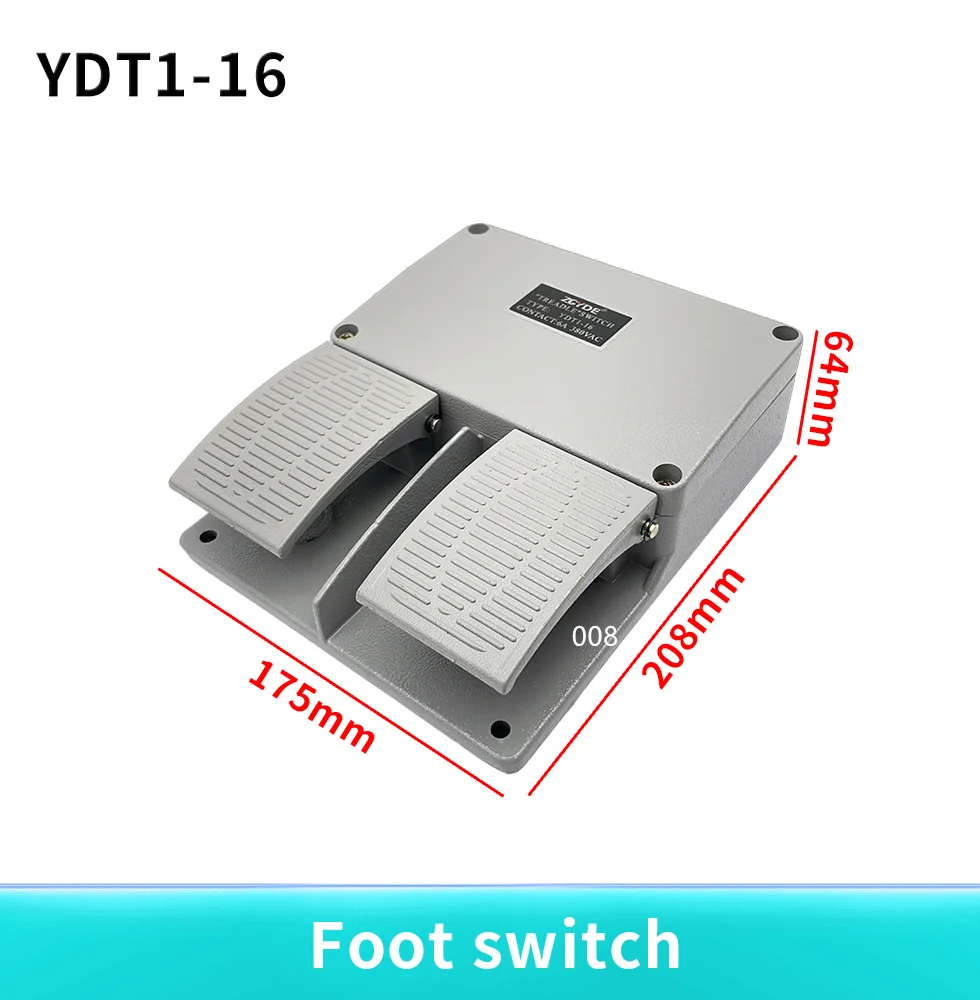 YDT1-16 AC 380V 6A aluminum double with KH9011 core silver point foot pedal switch MD6-L02