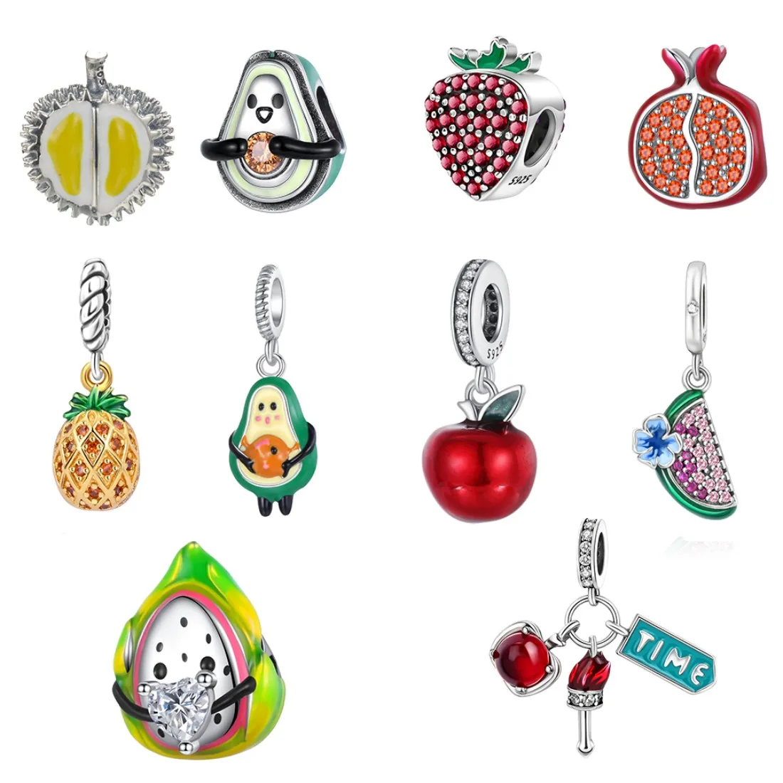 925 sterling silver pendant fruit series beads compatible with original bracelet necklace for men and women DIY jewelry gifts