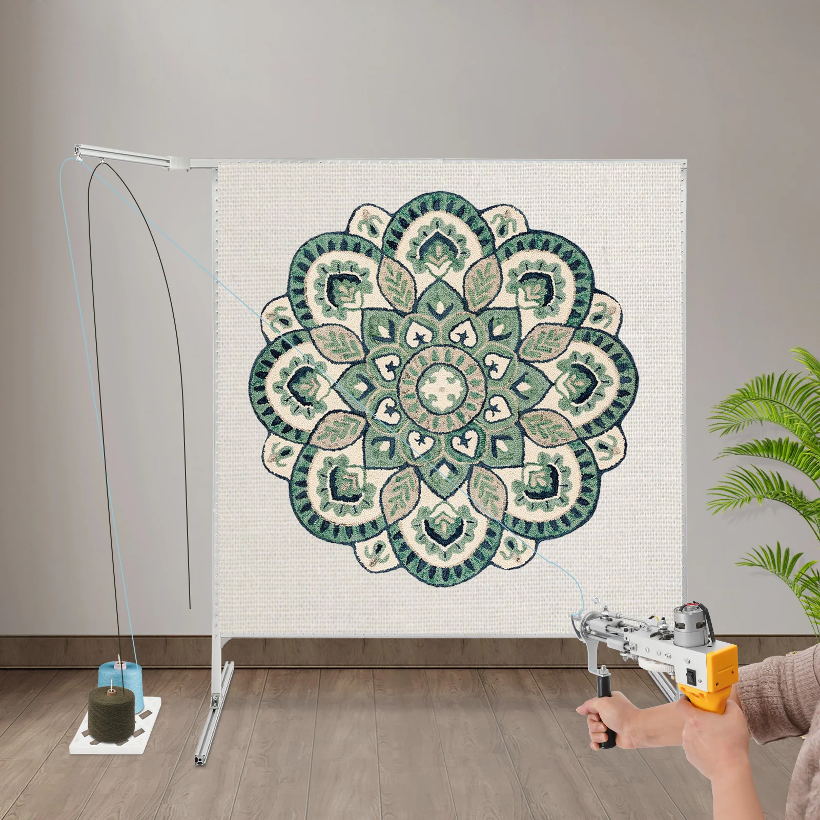 

Rug Tufting Frame,60” X 60” Aluminum Alloy Tufting Frame Making Kit, Table Frame Carpet Making for Tufting Beginners and Lovers