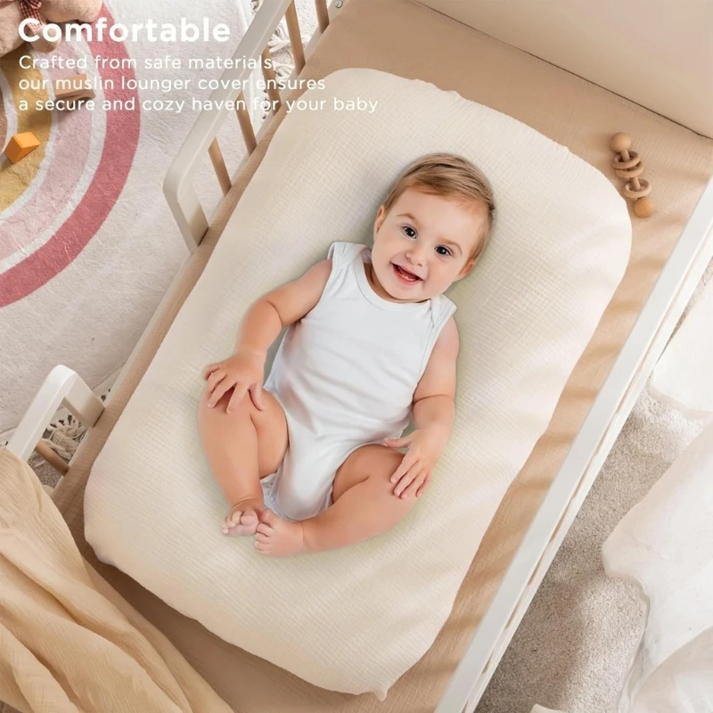 Baby Lounger Slipcover Removable Baby Crib Bedding Stuff Easy Cleaning Soft and Cotton Fitted Sheet for Infant Comfort