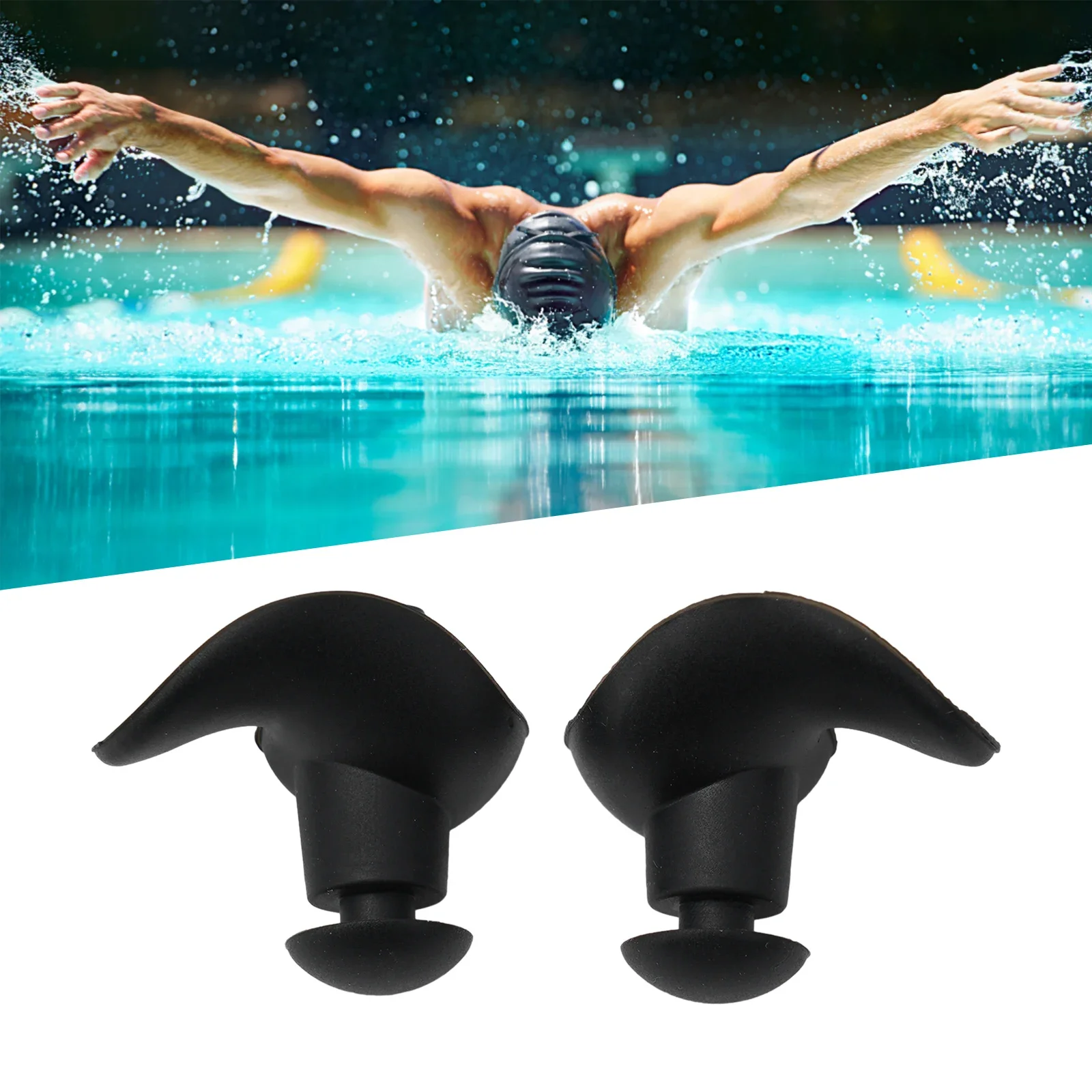 1 Pair Waterproof Swimming Professional Silicone Swim Earplugs Soft Anti-Noise Ear Plug For Adult Children Swimmers