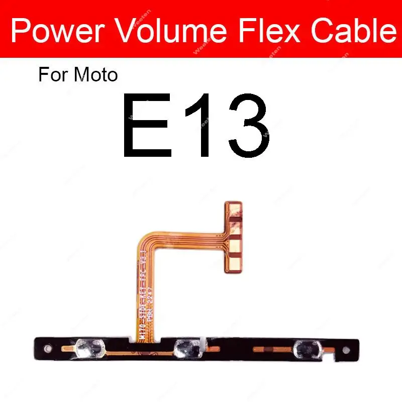 Power Volume Key Side Button Flex Cable For Motorola Moto E13 E20 E22 E30 E32 E32s E40 On/Off Power Volume Flex Ribbon Parts