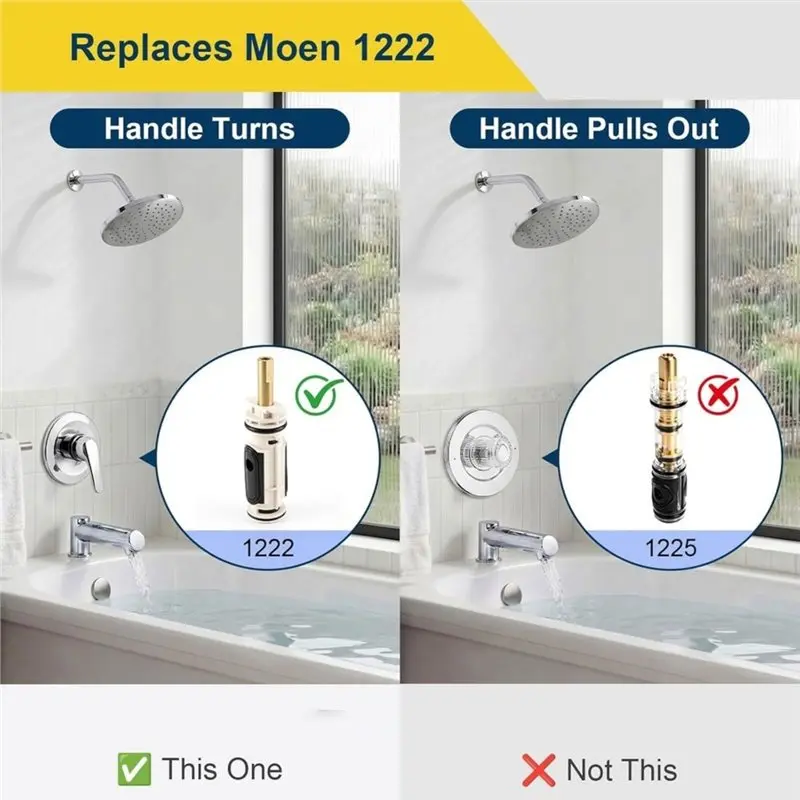【Big Deal】For Moen Posi Temp 1222 Replacement Cartridge For Single Handle Faucet, Brass Core, Leak/Fix Drips& Temperature Fluctu