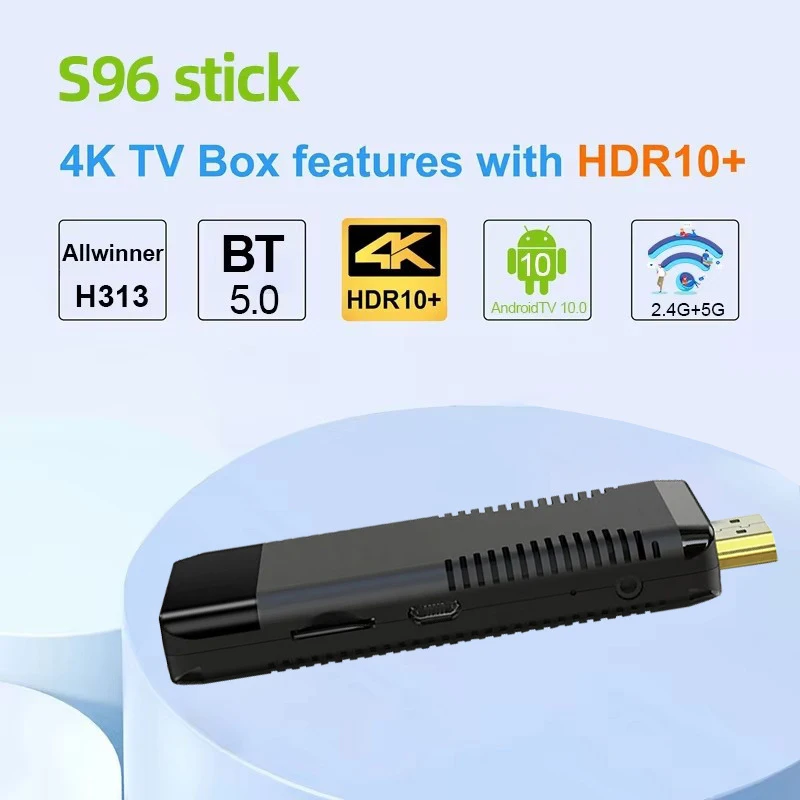 S96 TV Stick AllWinner H313 Dual WiFi 5G 4G voice remote control Smart Android 10.0 HD 4K BT5.0 media player 8GB 128GB IPTV