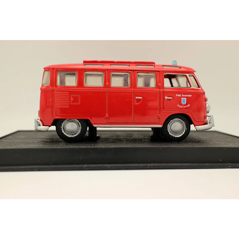 Motor de bomberos a escala 1/43, modelo de coche de aleación Microbus 1962, juguete coleccionable, regalo, adorno de exhibición de recuerdo