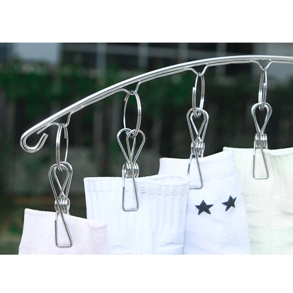 

Stainless Steel Clip Clothing Hangers Clothes with Clips Socks Laundry Drying Coat