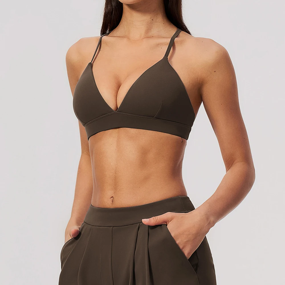 Breathable Sports Bra Women's Deep-V Sexy Yoga Bra Workout Fitness Underwear Female Runnings Cycling Crop Top Yoga Underwear