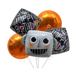 5pcs cartoon robot foil Balloons18inch baby boy Globos Happy Birthday party aluminum foil decoration balloon baby shower toy