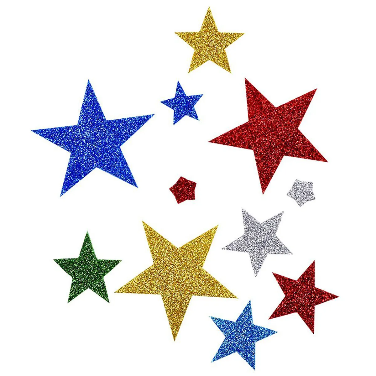 2Pack Glitter Wall Decals Stars Hearts Shape Shiny Self Stick Stickers for Scrapbooking Greeting Cards Kids Activities