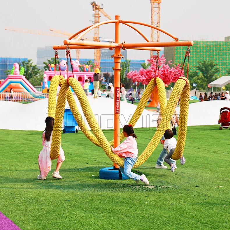 New Design Amusement Products Playground Rotating Swing Outdoor Sea Rope Swing Set For Kids Adults