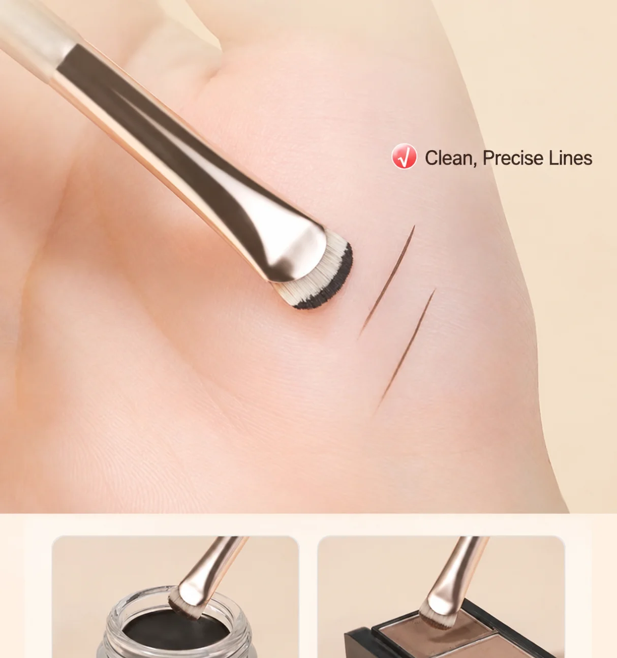 Small Eyeshadow Brush Angled Angled Detail Makeup Brush Eye Makeup Brush Lightweight For Travel Touch-Ups Lower  Lower