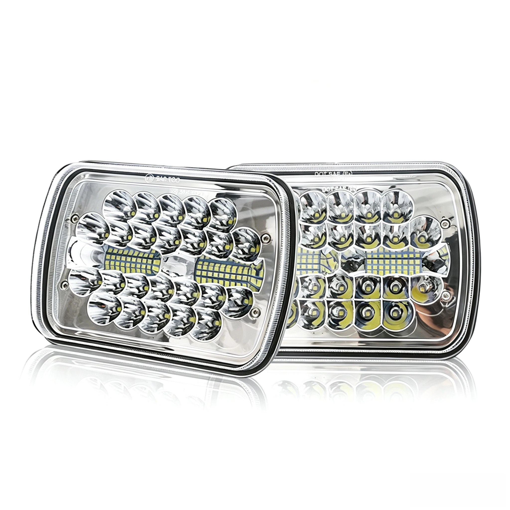 NXY 7 Inch Square LED Headlight Super Bright Hi Lo Beam Waterproof Off Road Car Headlamp Front Light 12V 24V Headlight Retrofit