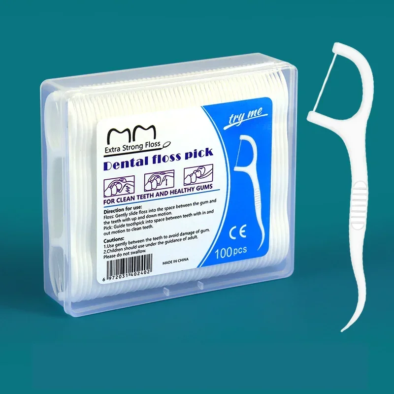 Portable Travel Dental Floss Picks Kit, 10/30/100Pcs Disposable Ultra-Thin Toothpicks with Dustproof Storage Case