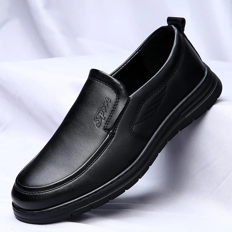 New Casual Shoes for Men Breathable Dress Business Leather Shoes Outdoor Sneakers Comfy Designer Walking Shoes Driving Loafers