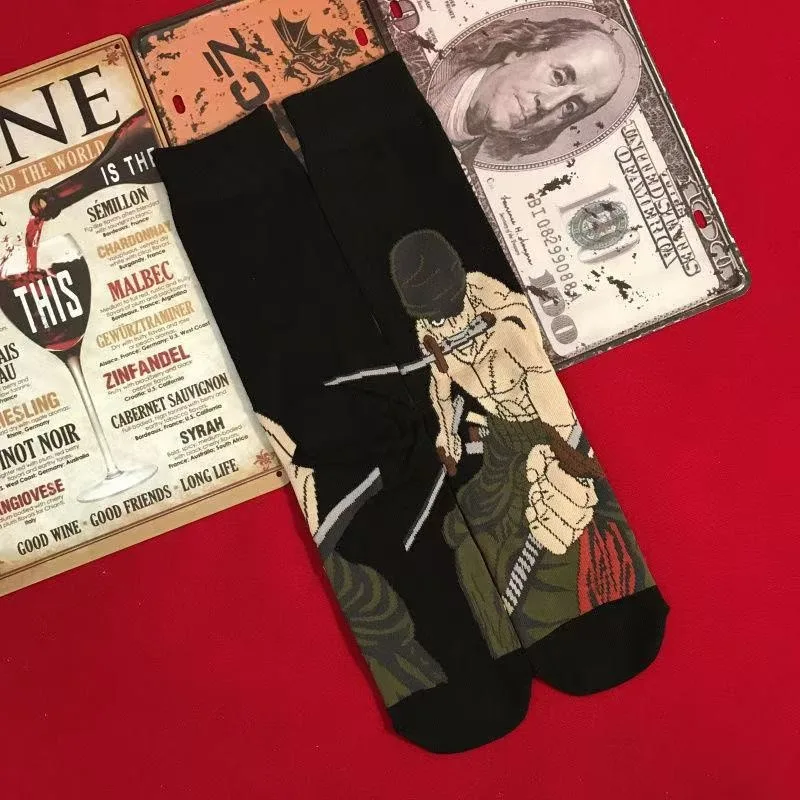 One Piece Monkey·D·Luffy Roronoa Zoro Portgas·D· Ace Cartoon Cute Socks Teenagers Comfortable Breathable Sports Mid-calf Socks view 4