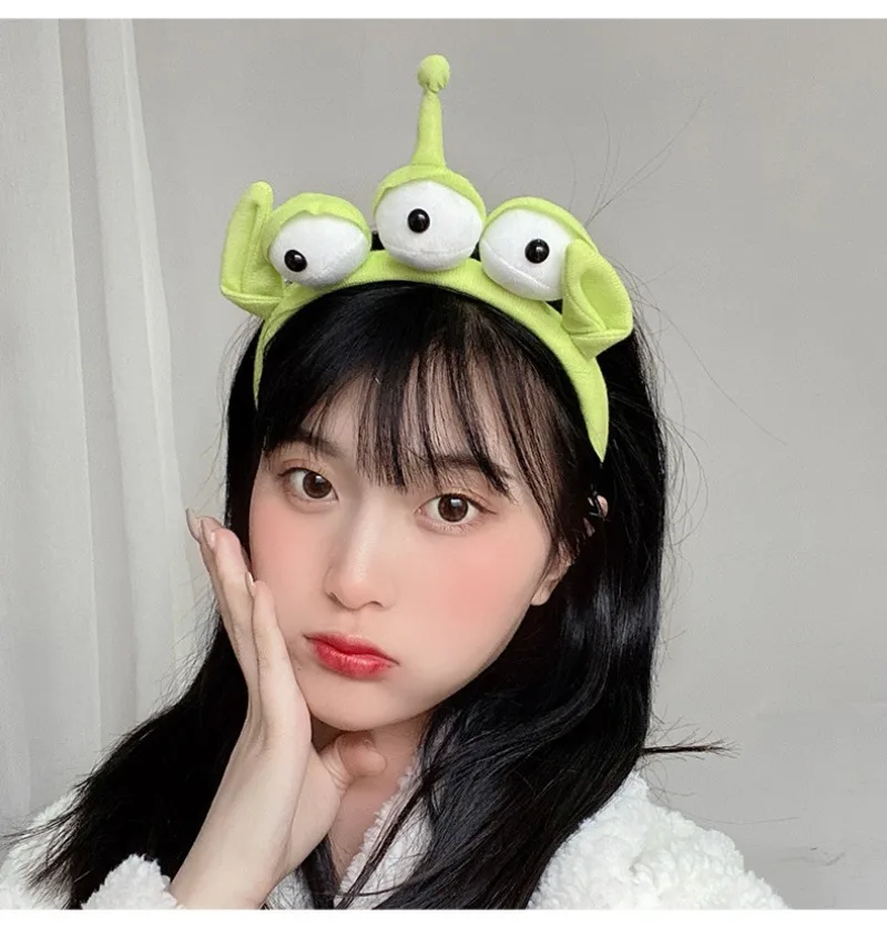 Cute Alien Ears Plush Headband Hair Accessories Shampoo Three Eyes Monster Headband Hair Bands For Women Girls