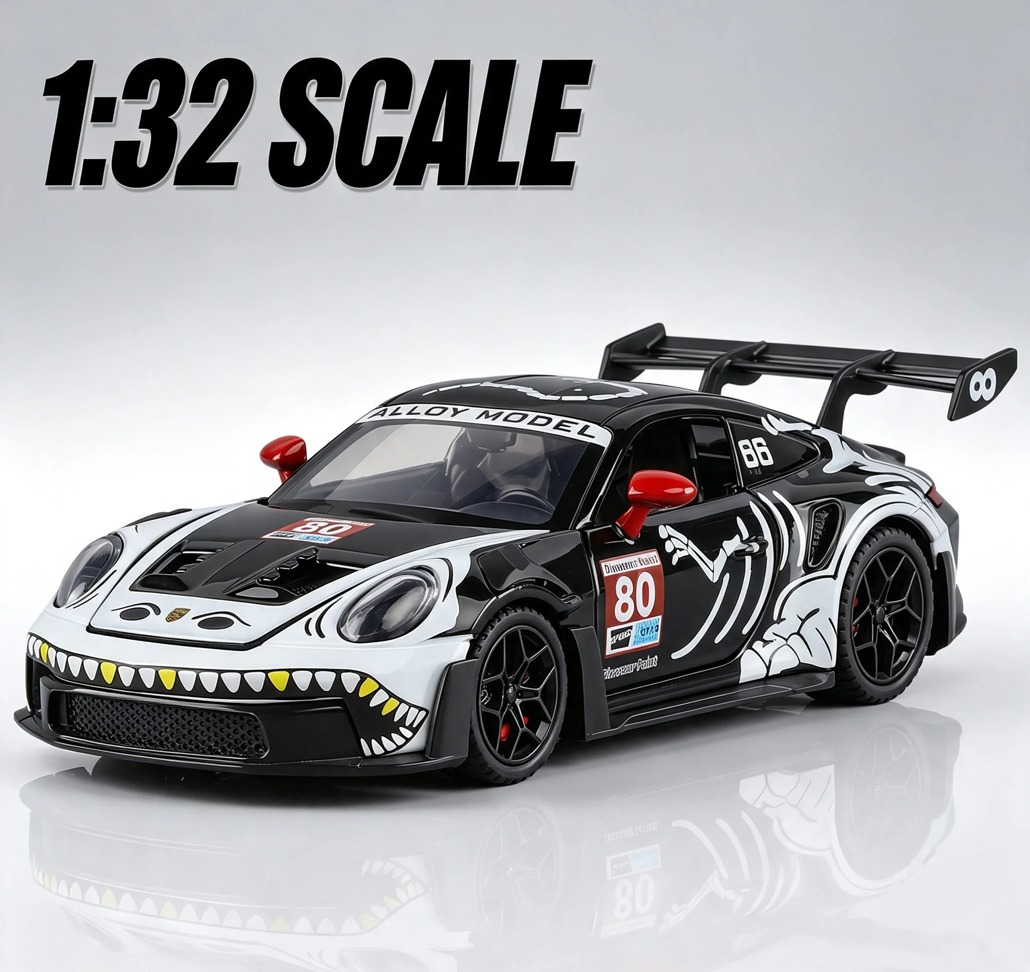1:32 911 GT3 RS Rennwagen-Modell aus Metallguss, Sammlerstück für die Schreibtischausstellung, Geschenk