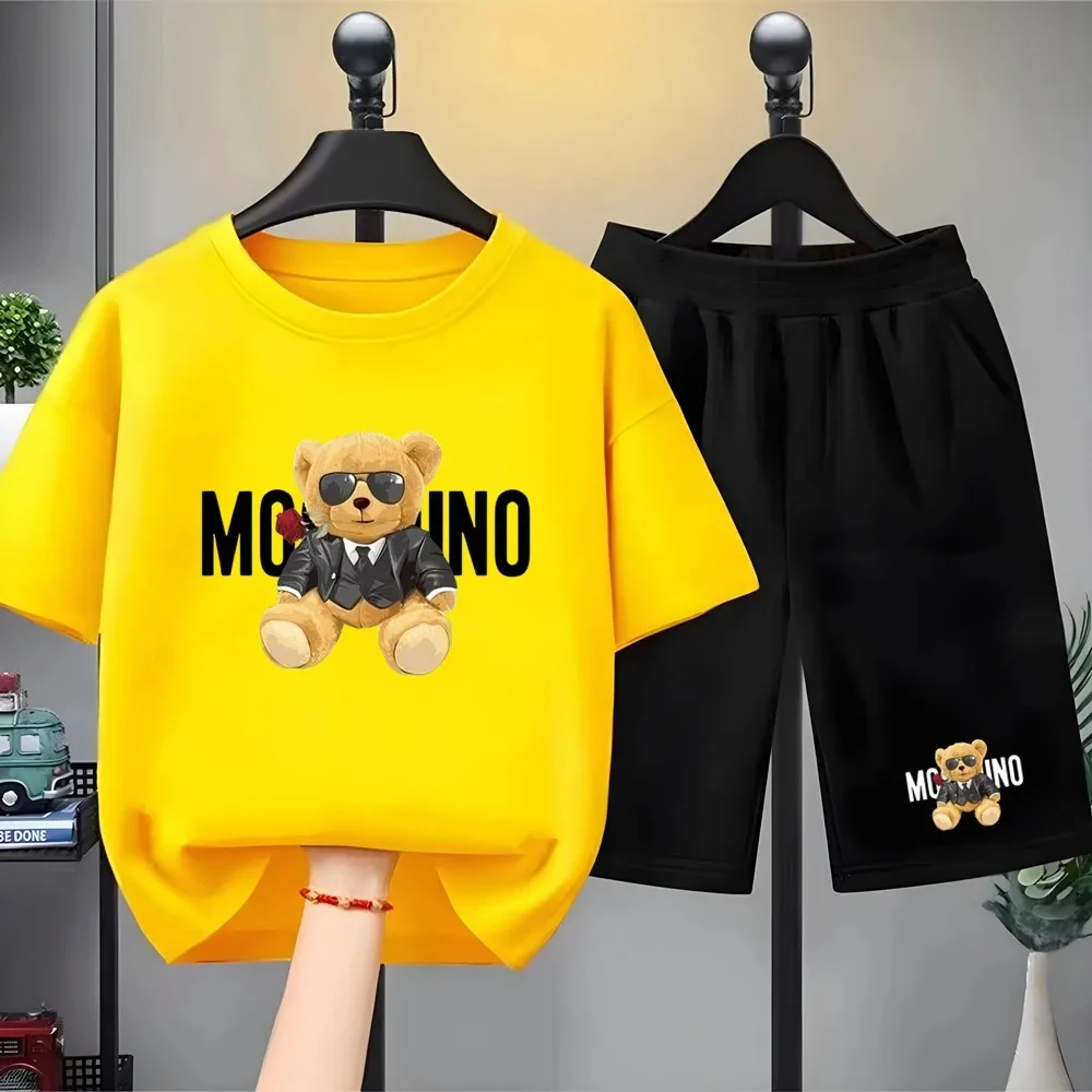 Minions Print Kinder-T-Shirt aus Baumwolle, hautfreundlich, bequem, kurzärmelig, für Jungen und Mädchen, lässiges Geburtstagsgeschenk-Outfit – Detail 12