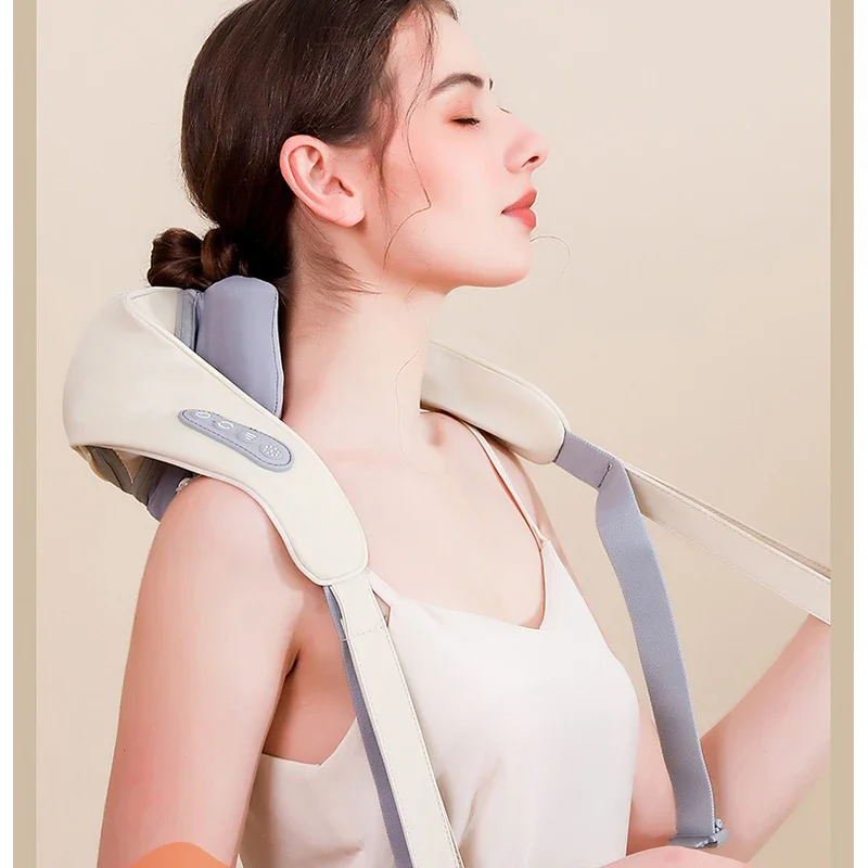 Shiatsu Neck And Shoulder Massager Shawl Kneading Spine Back Muscle Relaxer for Car Home Use Trapezius Neck and Shoulder Massage image 3