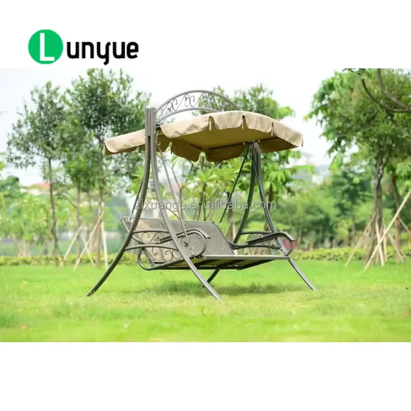 Deluxe Garden Hammock Swing Chair 2-3 Person Patio Rocking Hanging Seat Outdoor Furniture Durable Comfortable Relaxation