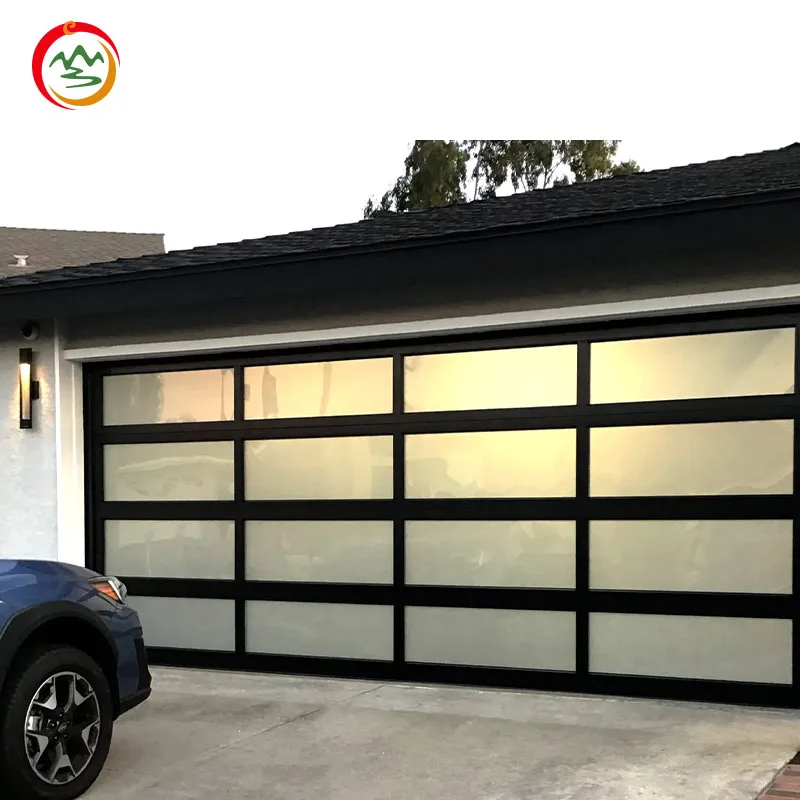 Custom Full View Glass Garage Door Smart Automatic Electric Remote Control Sectional Glass Garage Door