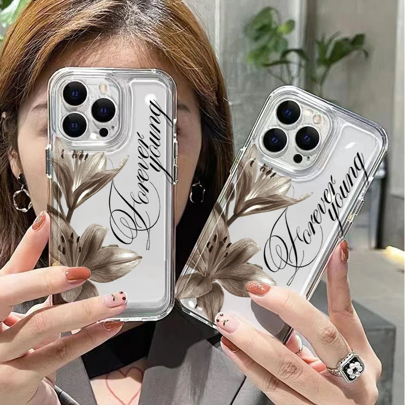 Transparente Lilienblumen-Handyhülle für Xiaomi 17 Pro Max 15 14 13 12 Pro 15 14 ULTRA 15 14 13 12 T Weiche Stoßfeste Schutzhülle – Detail 2