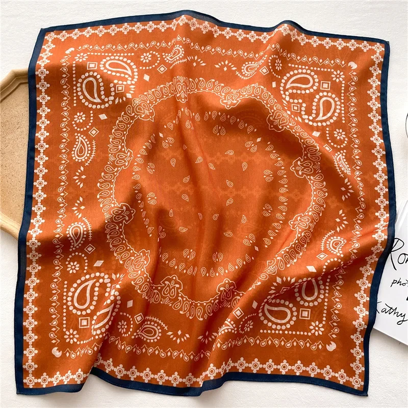 Pure Cotton Women Scarf Square Foulard Lady's Neck Hair Scarves Design Printed Head Kerchief Fashion Girl Scarfs 2025 New