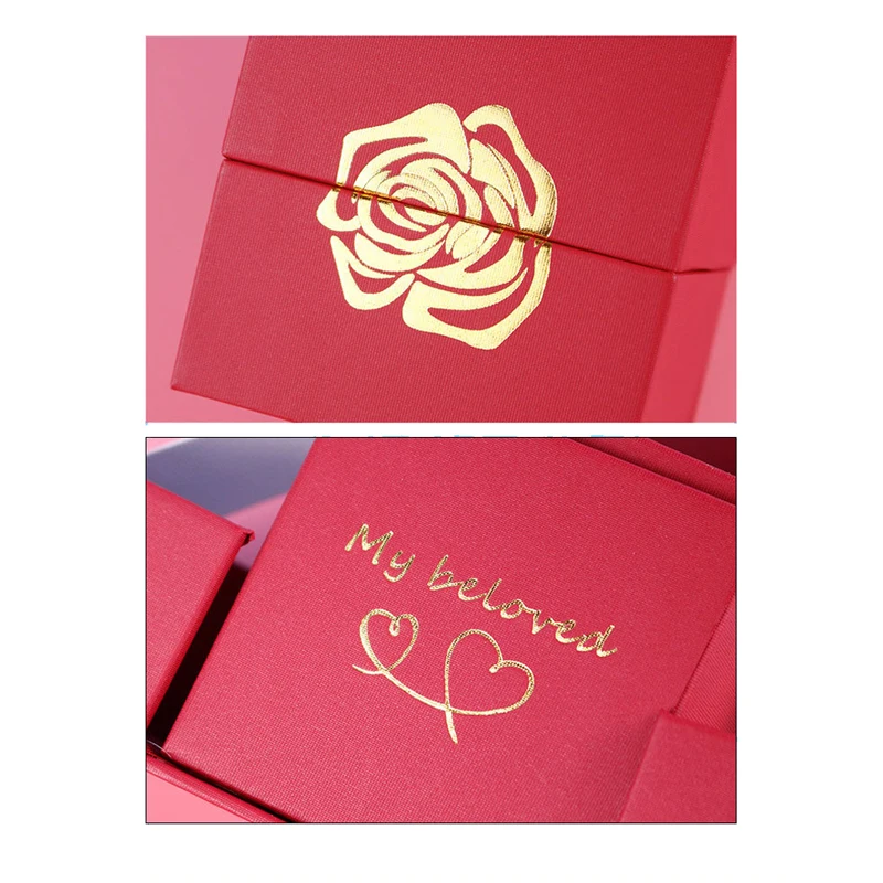 Rose Lift Gift Box Creative Design Necklace Rings Earrings Jewelry Boxs Gifts For Girlfriend 2023 Hot Luxury Fashion Accessories