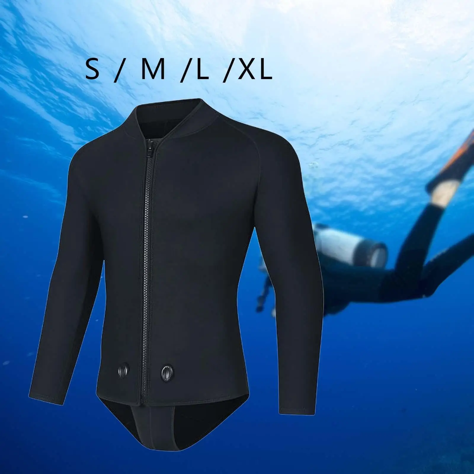 Wetsuit Top Men 3mm Neoprene Adults Jacket for Canoeing Freediving Surfing