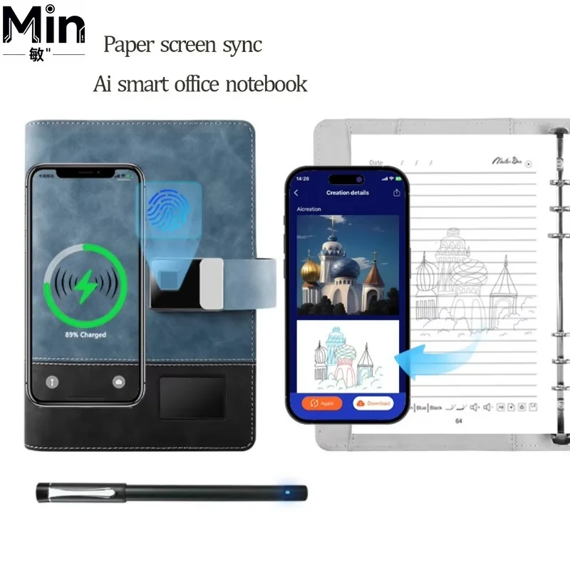 A5 Smart AI Office Notebook Built-in with Bluetooth Recording Document Correction Sync Pen Business