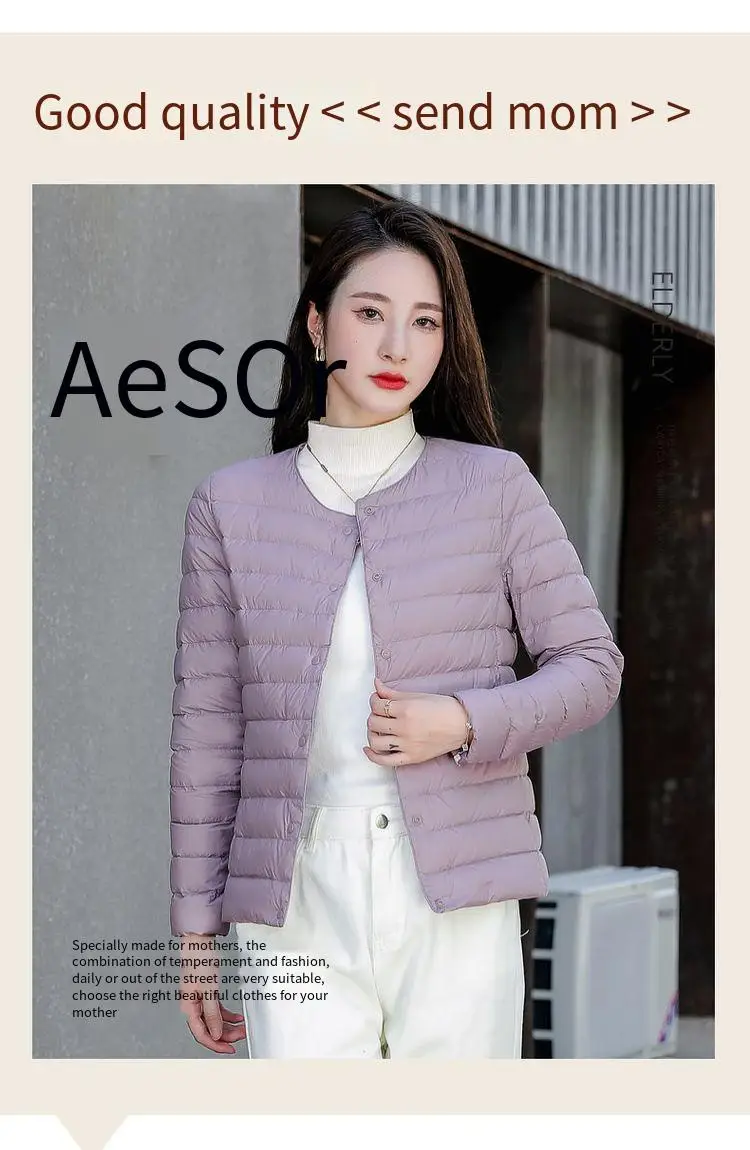 

Lightweight Down Jacket for Women - Short Style Fall/Winter 2025 Can be worn over a crew-neck thermal top