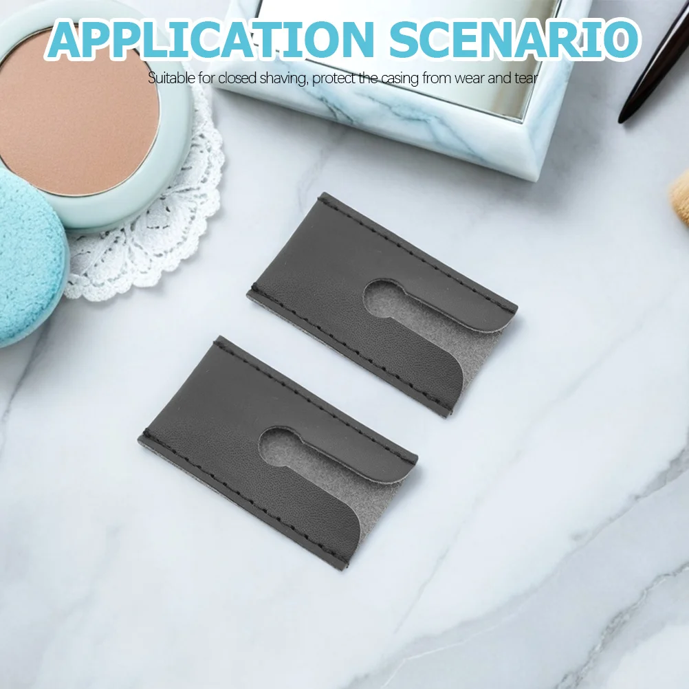 6 قطعة غطاء رأس الحلاقة الآمن PU حافة مزدوجة فراشة دليل الحلاقة السفر حقيبة للتخزين الرجال الحلاقة الملحقات