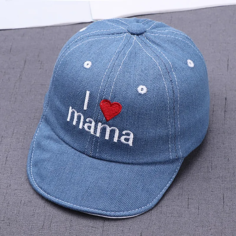 Children\'s Baseball Cap for Girls Boy Denim Sunscreen Baby Hat Hip Hop Letter Embroidered Kids Caps Kids Accessories 0-1Y