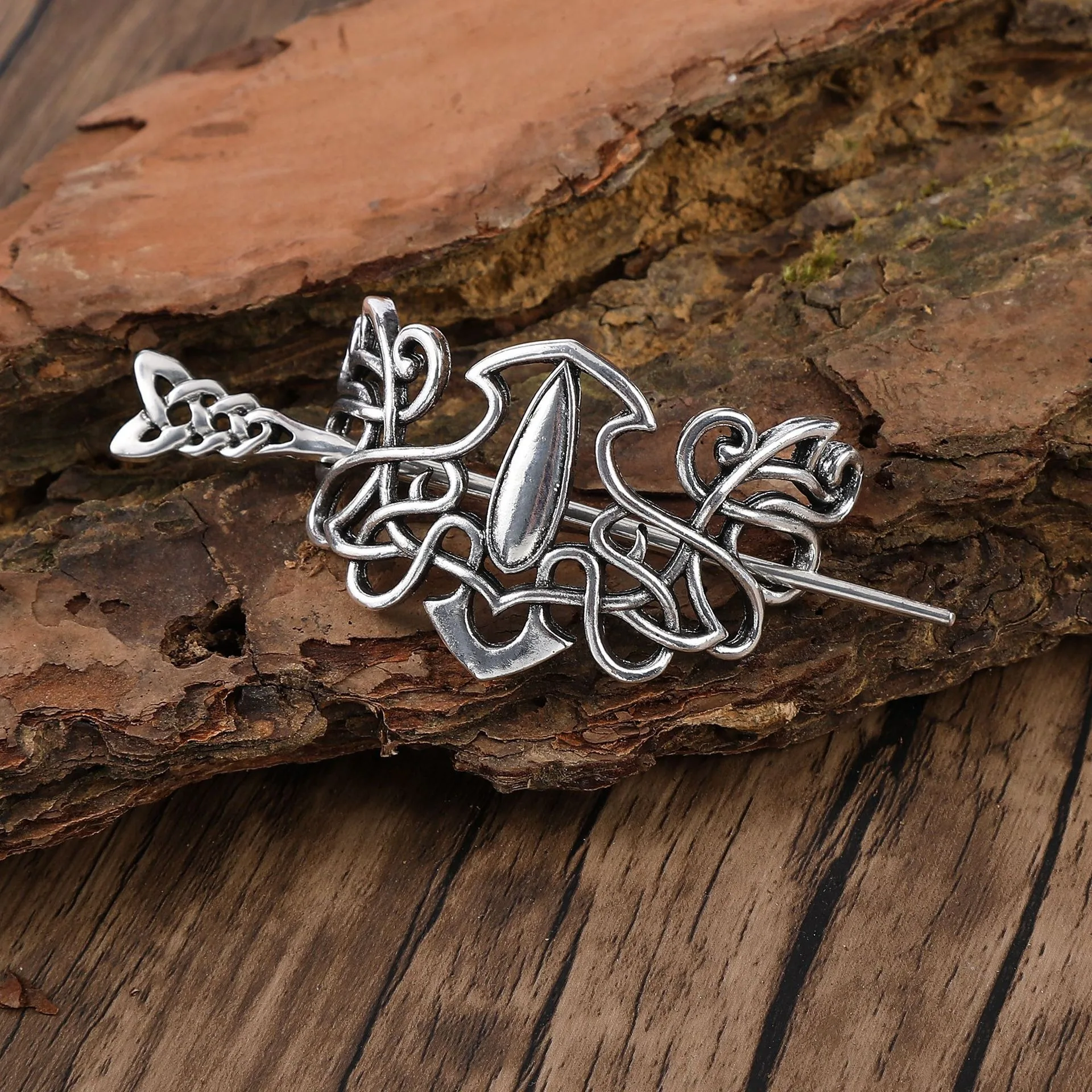 

1pc Celtic Knot Hair Pin Intricate Viking Inspired Design Medieval Gothic Aesthetic Perfect for Pagan Edgy Vintage Hairstyles