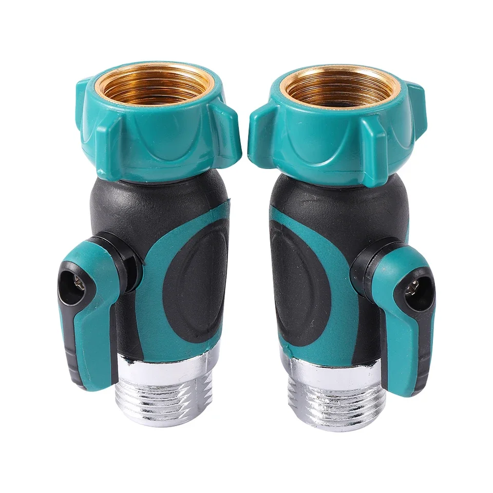 Garden Water Diverter Valve with 3/4 Inch USA Standard Thread | Zinc Alloy and Plastic Construction | Green Black Finish | Fast-