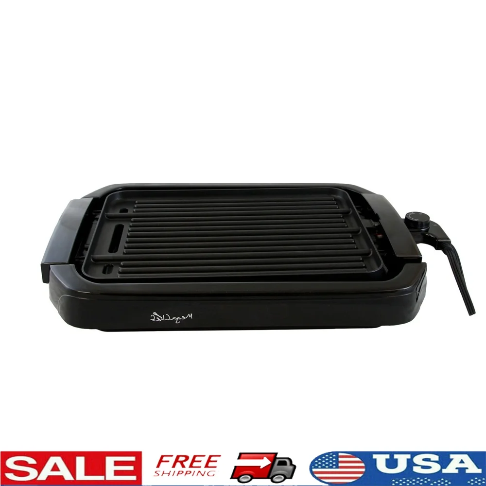 

Dual Surface Reversible Grill Griddle Indoor Non Stick Lightweight Adjustable Temperature Portable Cooking Surface 15x11in Easy