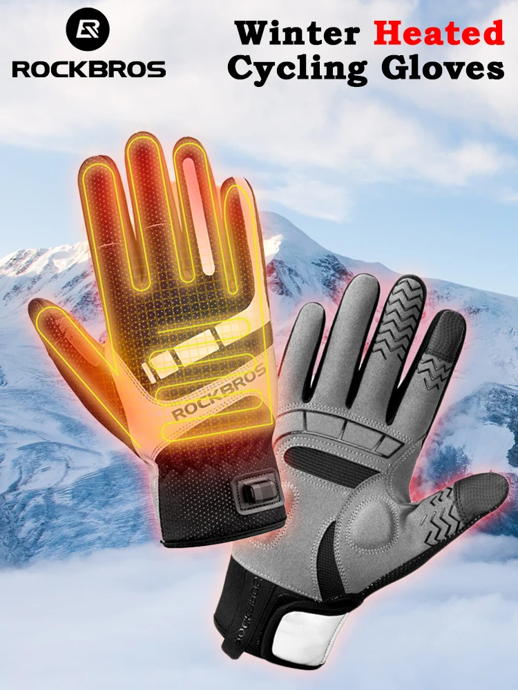 AliExpress ROCKBROS Warm Bicycle Gloves Anti-static Men's Cycling Gloves Breathable USB Rapid Heating E-bike